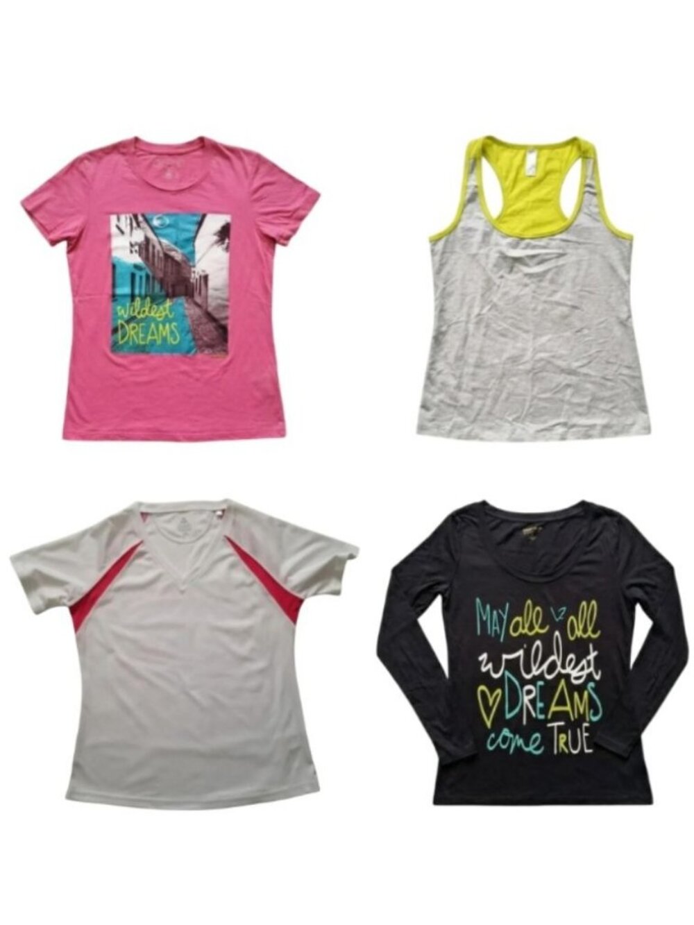 Set of 4 Women's Assorted LS, SS Shirts & Tank Top In Small Medium Large Sizes